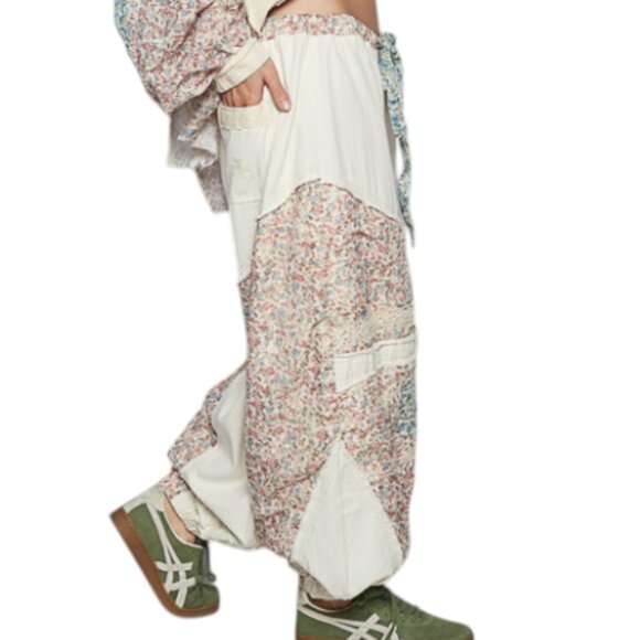 ❤️RESTOCKED-POL JOGGERS RELAXED PATCHWORK OATMEAL (Matching Jacket Seperate) - Picture 2 of 16